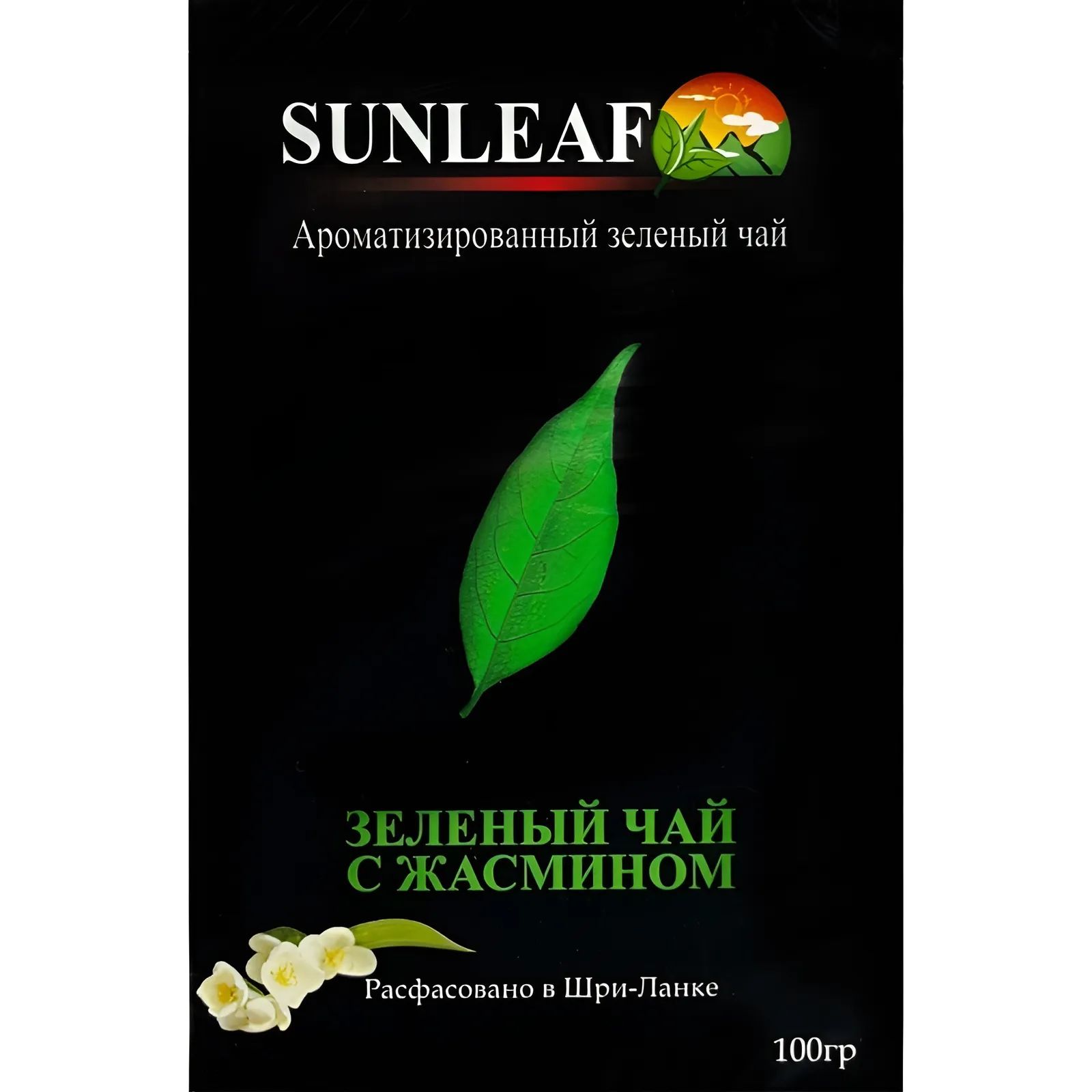 Чай Зеленый Sunleaf с Жасмином Крупнолистовой 100гр Шри-Ланка