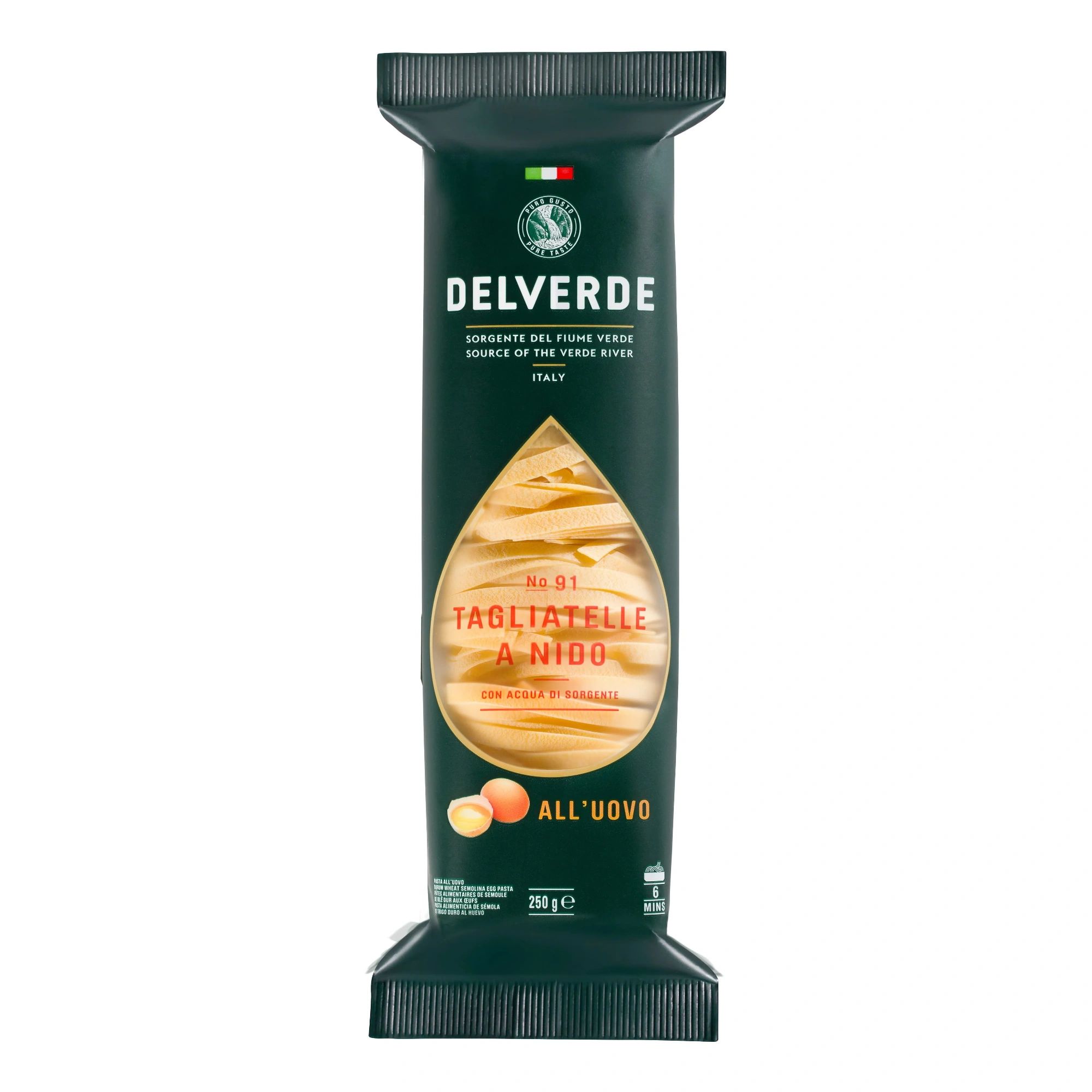 Паста DELVERDE №91 Тальятелле Яичная 250гр Италия