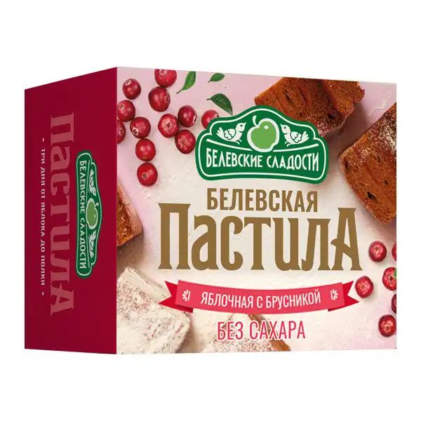 Пастила Белевская Яблоко-Брусника Без Сахара 250гр Тула
