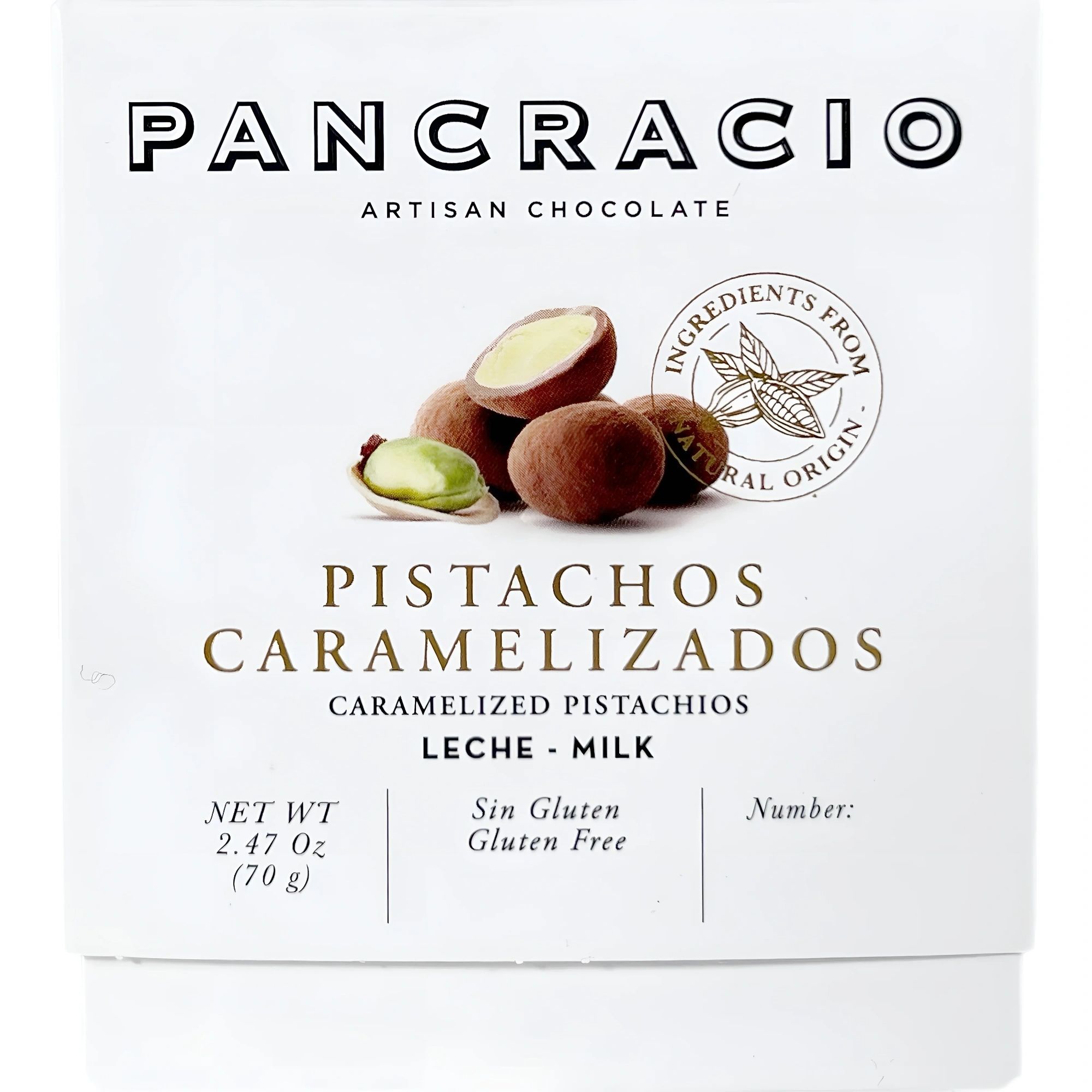 Конфеты из Молочного Шоколада с Карамелизированной Фисташкой Pancracio 70гр Испания