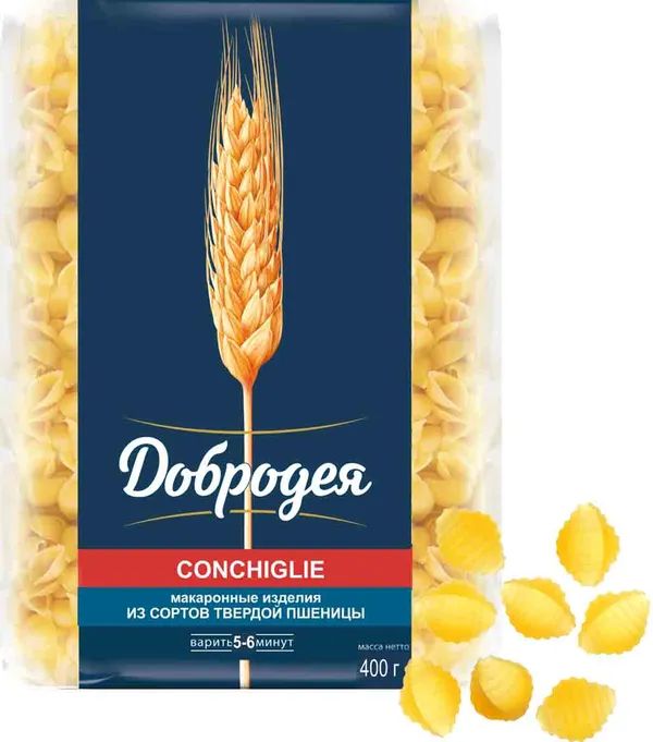 Макароны CONCHIGLIE Ракушки Добродея 900гр Омск