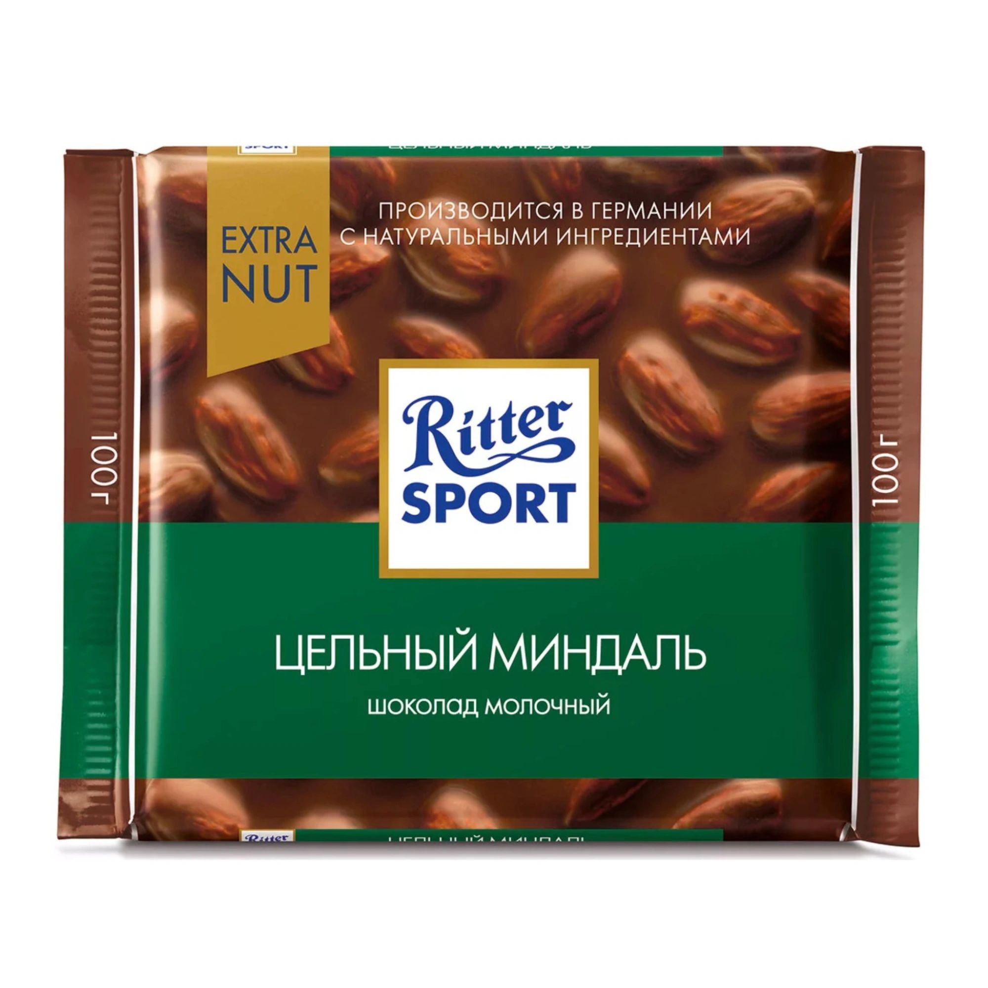 Шоколад Молочный с Цельным Миндалем Ritter Sport 100гр Германия