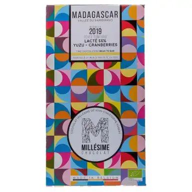 Шоколад MILLESIME MADAGASCAR молочный с юдзу и клюквой 70гр Бельгия