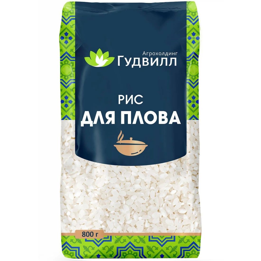 Рис Кругозерный для Плова 800гр Гудвилл Алтай