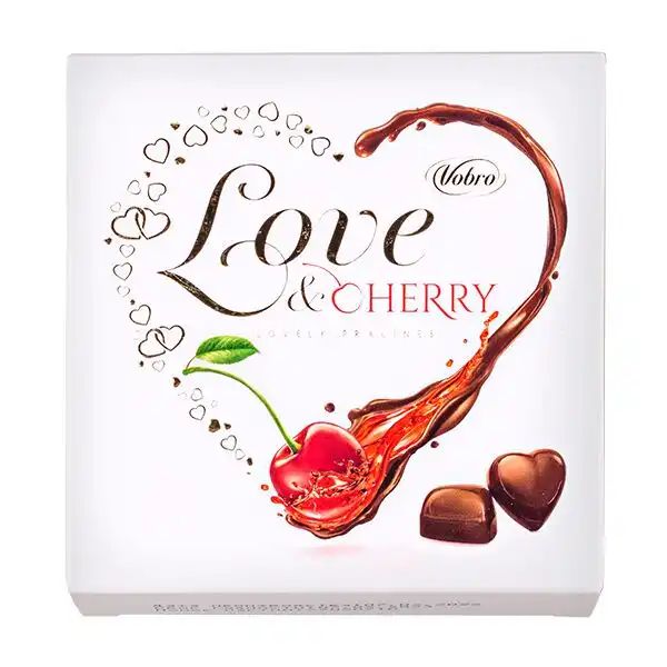 Набор конфет Love & Cherry Темный Шоколад с Вишней в Алкоголе Vobro 198гр Польша