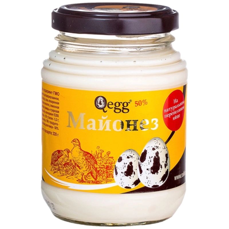 Майонез на Перепелиных Яйцах 50% Qegg 220гр Ярославль