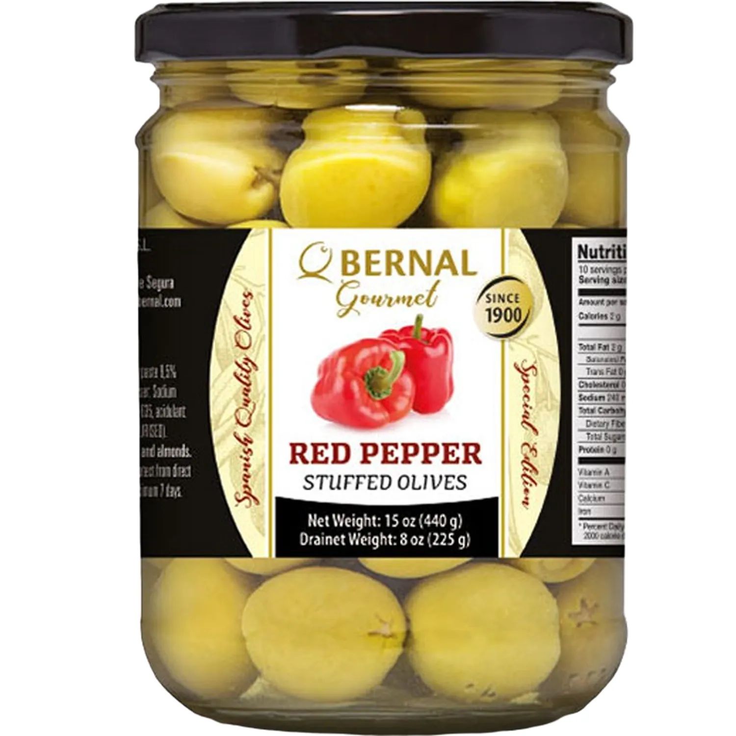 Оливки Фаршированные Перцем Bernal Gourmet 436гр Испания