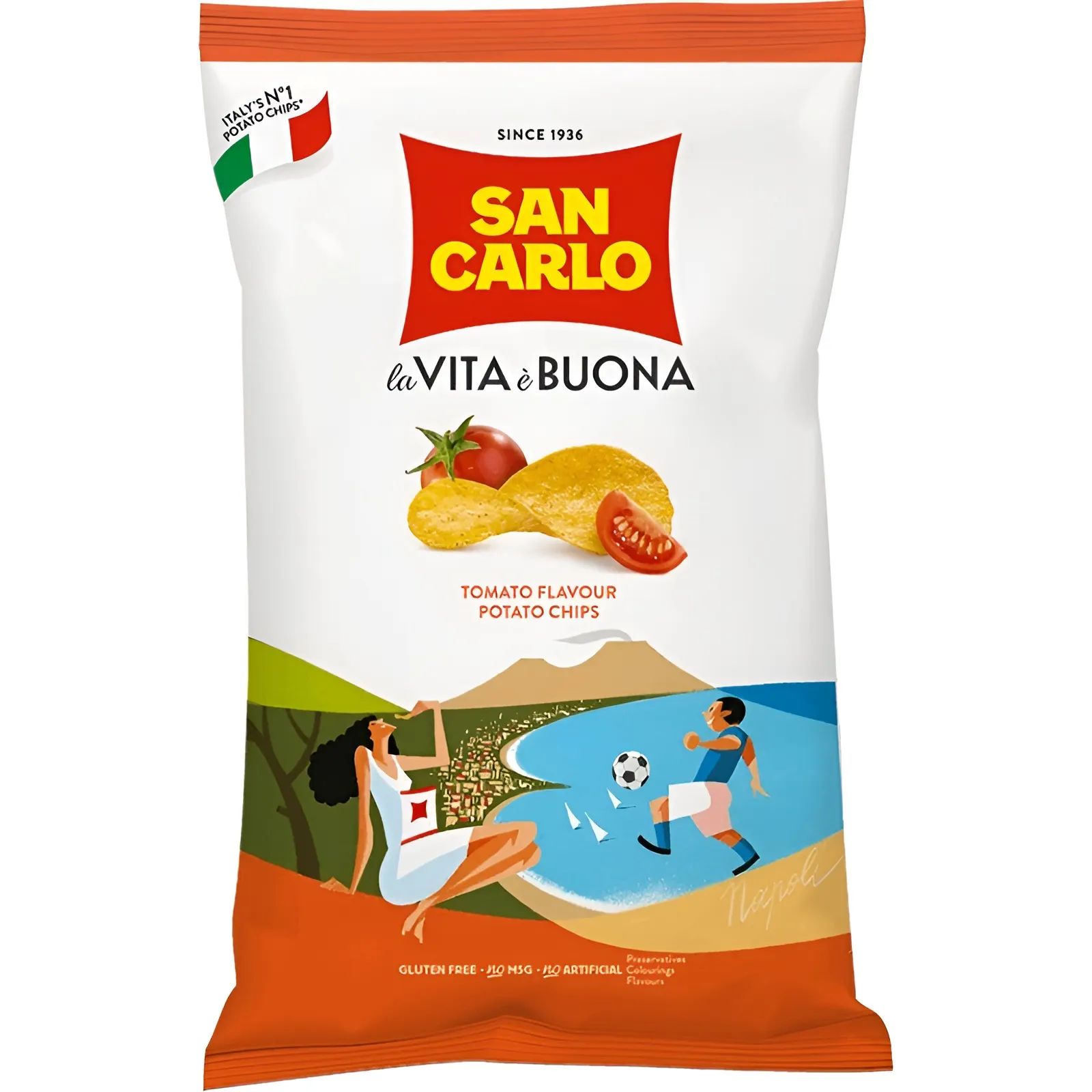 Чипсы Картофельные с Томатом San Carlo 150гр Италия
