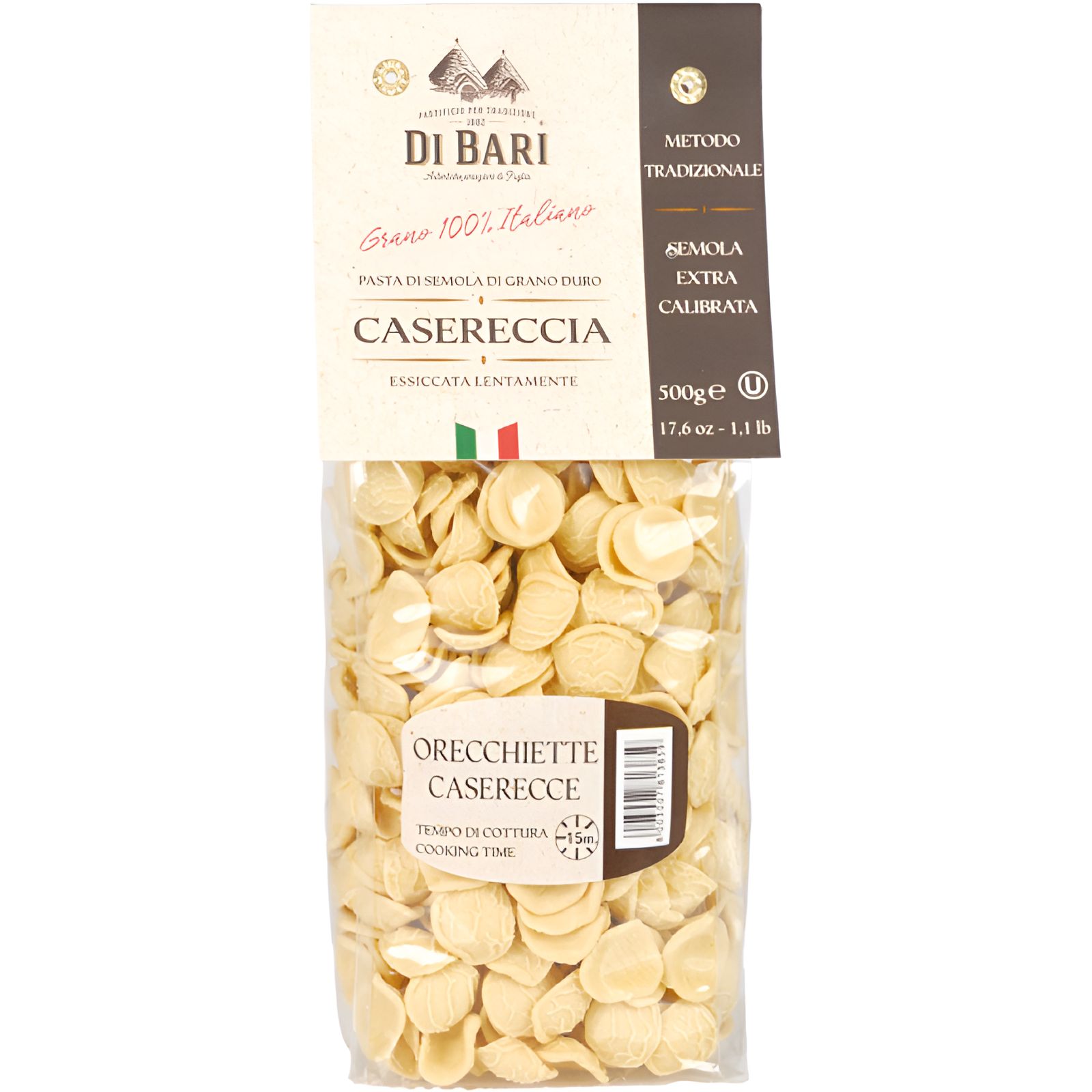 Макароны Di Bari Orecchiette из Твердых Сортов Пшеницы 500гр Италия