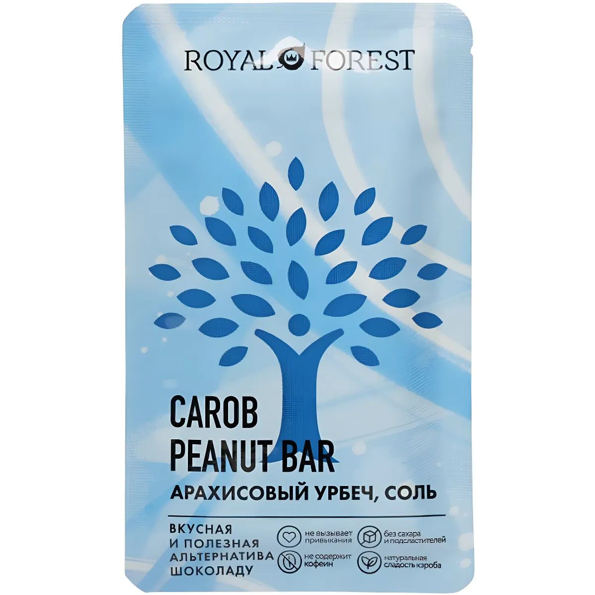 Шоколад Арахисовый Урбеч Carob Peanut Bar без Сахара и Глютена Royal Forest 20гр Россия