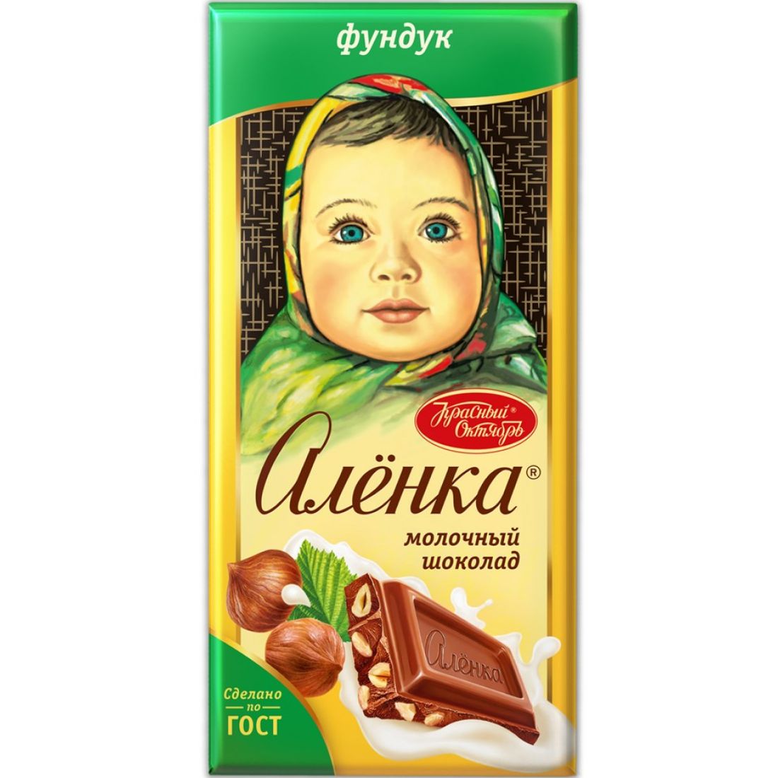 Шоколад Молочный Алёнка с Фундуком 75гр Красный Октябрь