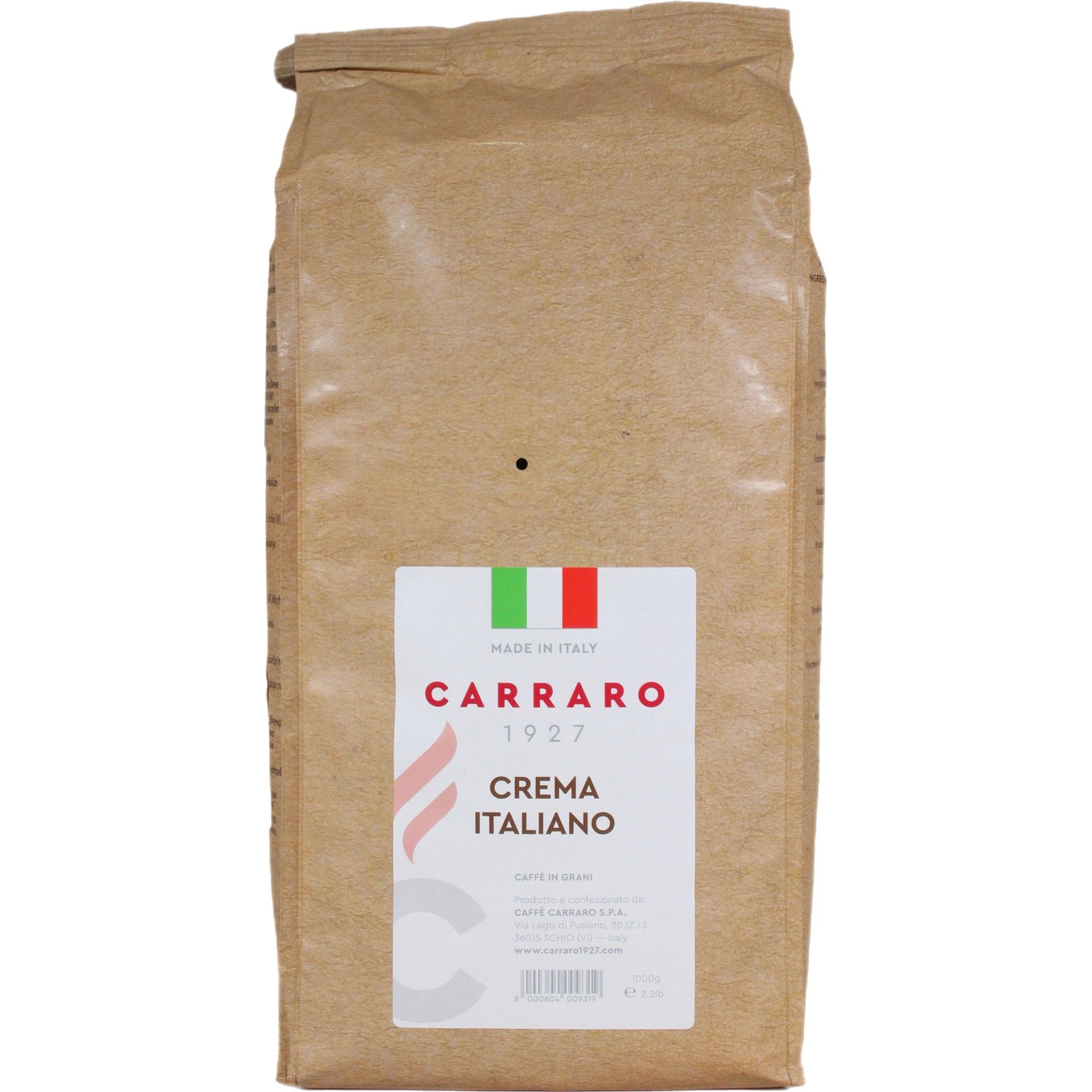 Кофе в Зернах Carraro Crema Italiano 1кг Италия