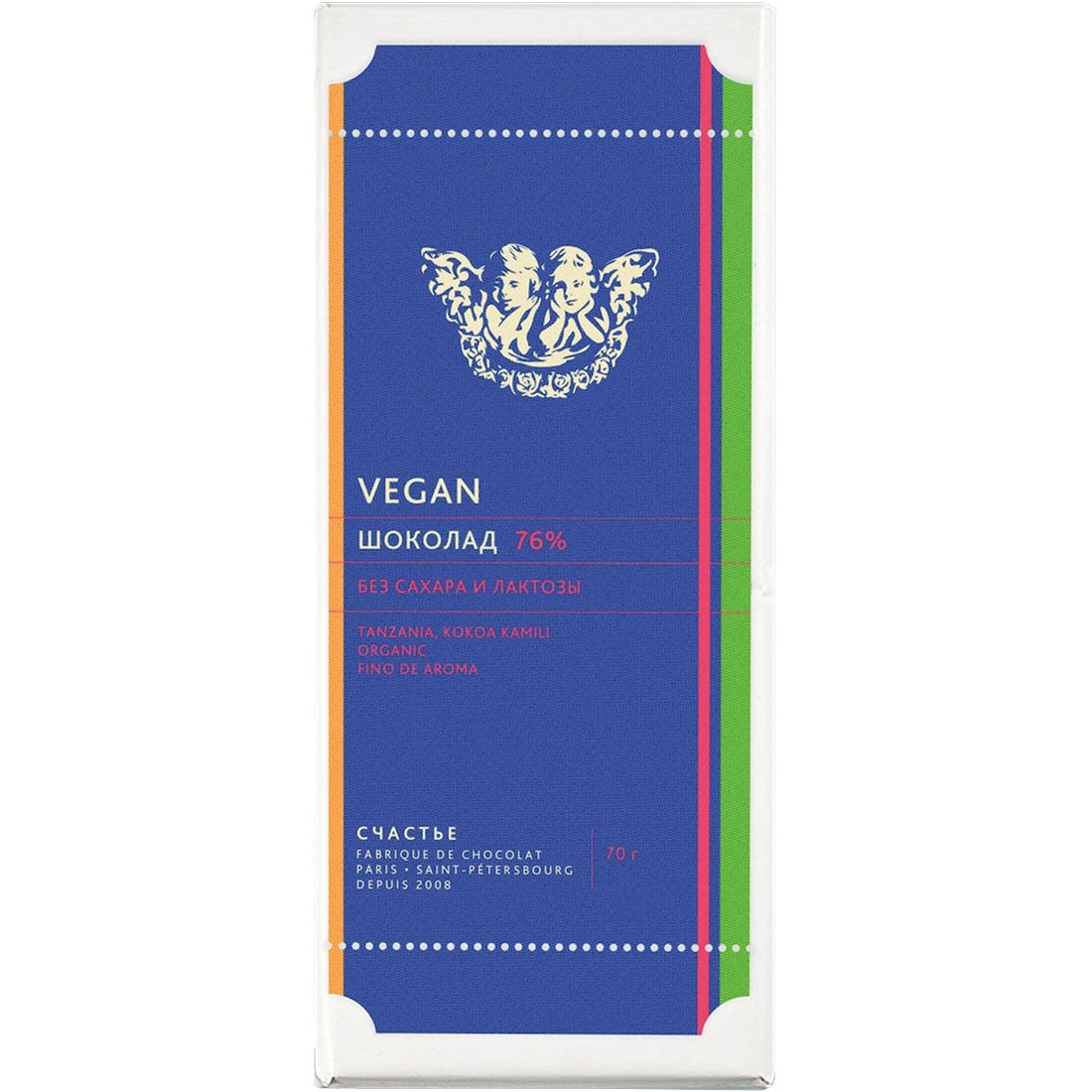 Шоколад СЧАСТЬЕ Горький 71% без Сахара Vegan 70гр Санкт-Петербург