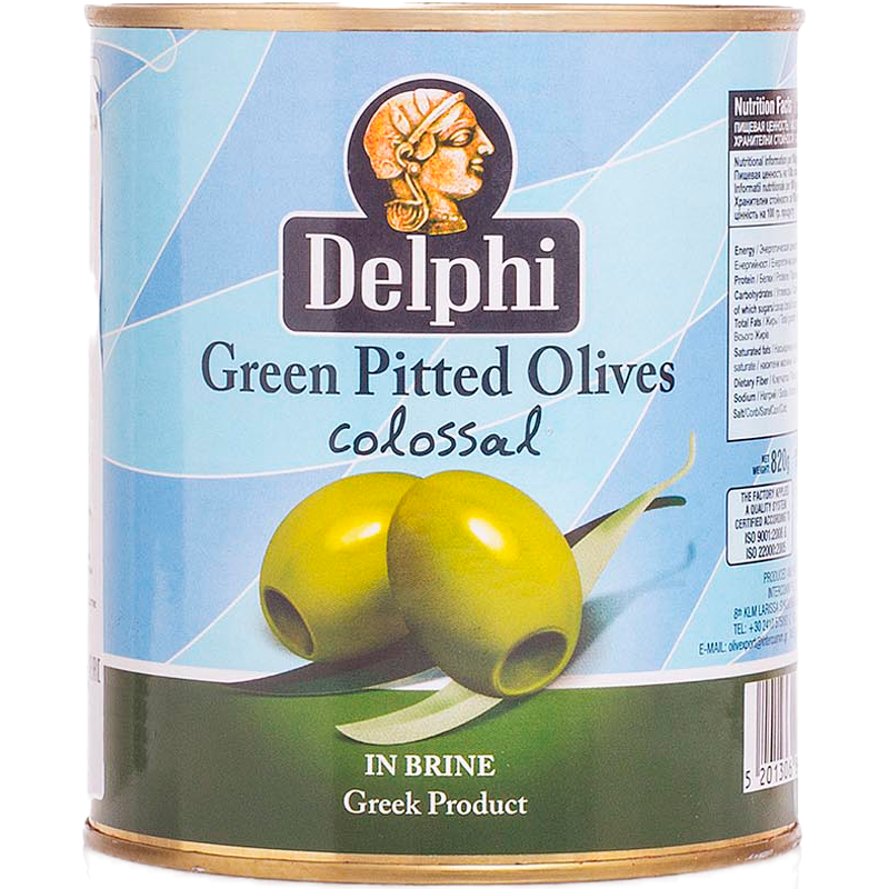 Оливки без Косточки в Рассоле Colossal Delphi 820гр Греция