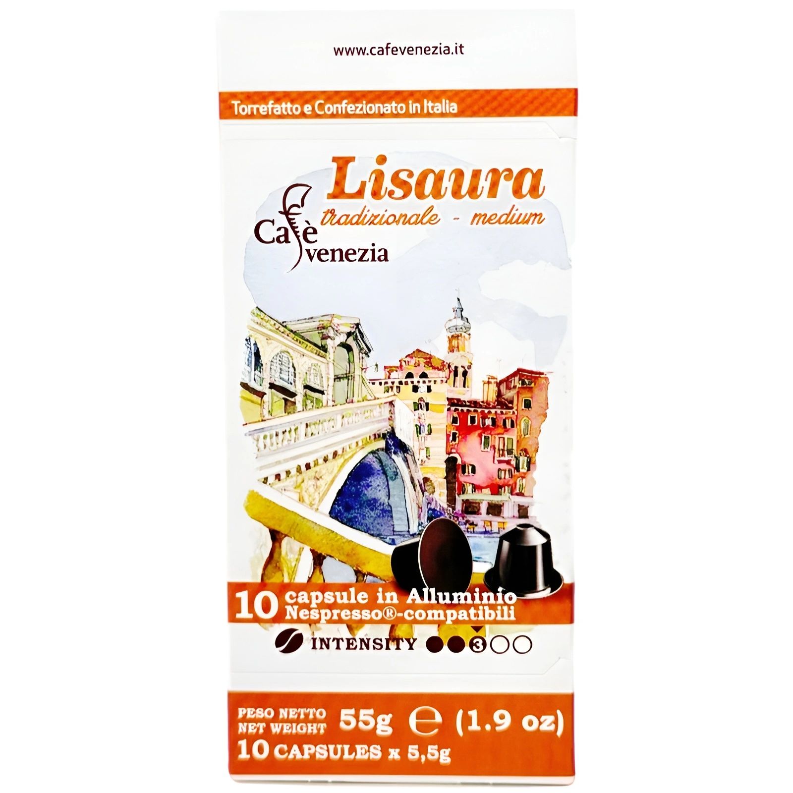 Кофе Молотый Капсульный Lisaura Cafe Venezia 10шт Италия