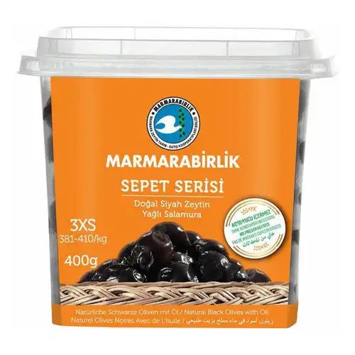 Маслины Вяленые с Косточкой в Масле Marmarabirlik 3XS 400гр Турция