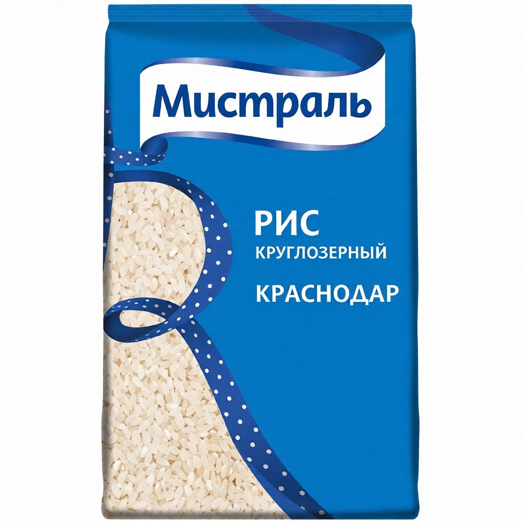 Крупа Рис Круглозерный Краснодар Мистраль 900гр Россия