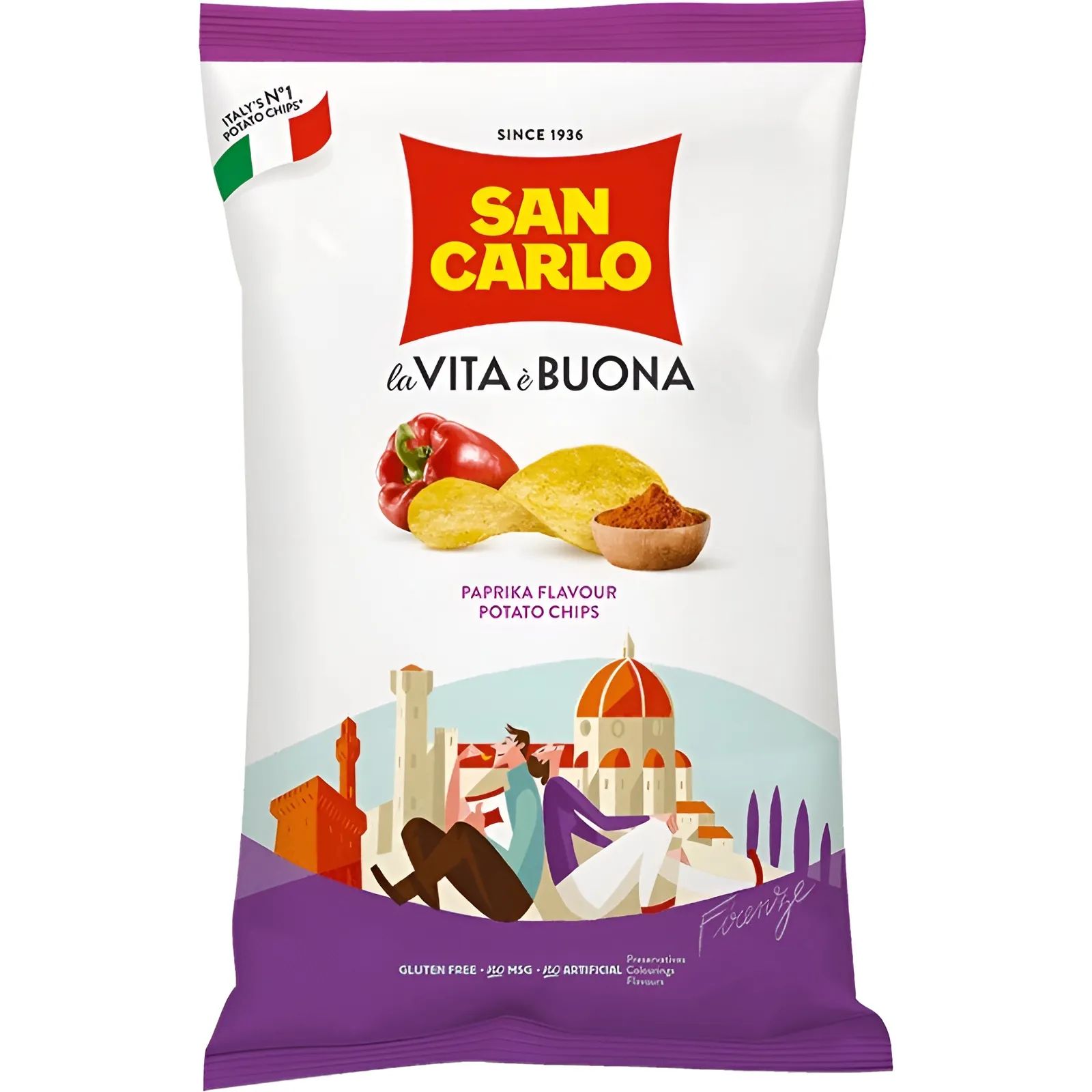 Чипсы Картофельные c Паприкой San Carlo 150гр Италия
