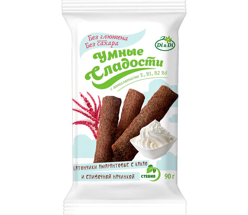 Батончики Амарантовые с Какао и Сливочной Начинкой Di&Di 90гр Россия