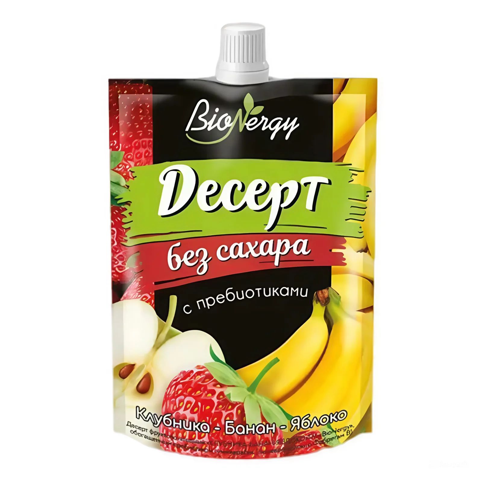 Десерт Фруктовый без Сахара Клубника-Банан-Яблоко BioNergy 140гр Томск