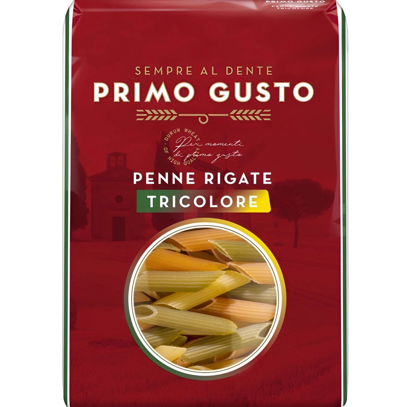 Паста Primo Gusto Триколор Томатно-Шпинатная Penne Rigate 500гр Греция