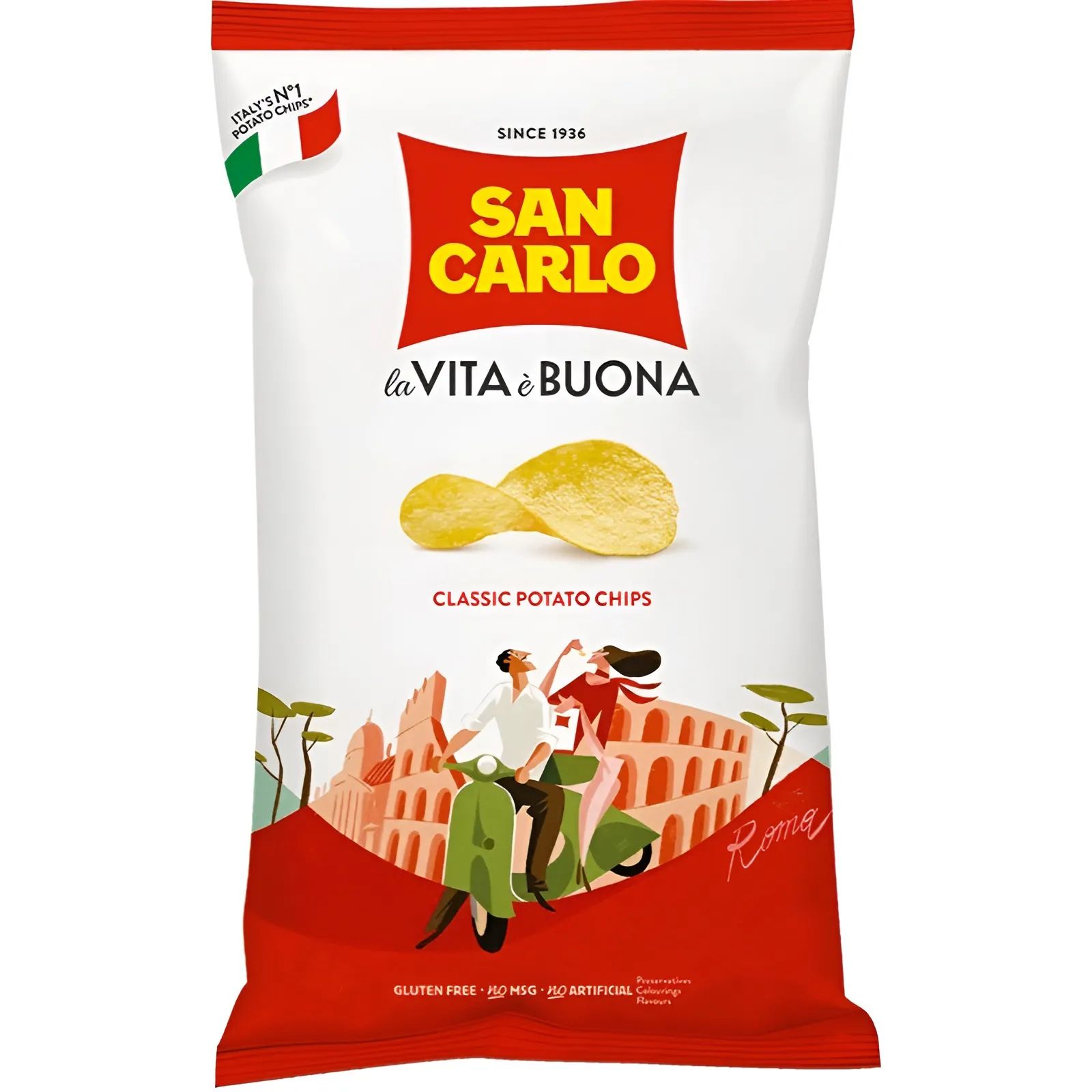 Чипсы Картофельные Классические San Carlo 180гр Италия