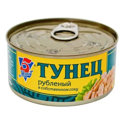 Тунец Рубленый в Собственному Соку 5 Морей 185гр