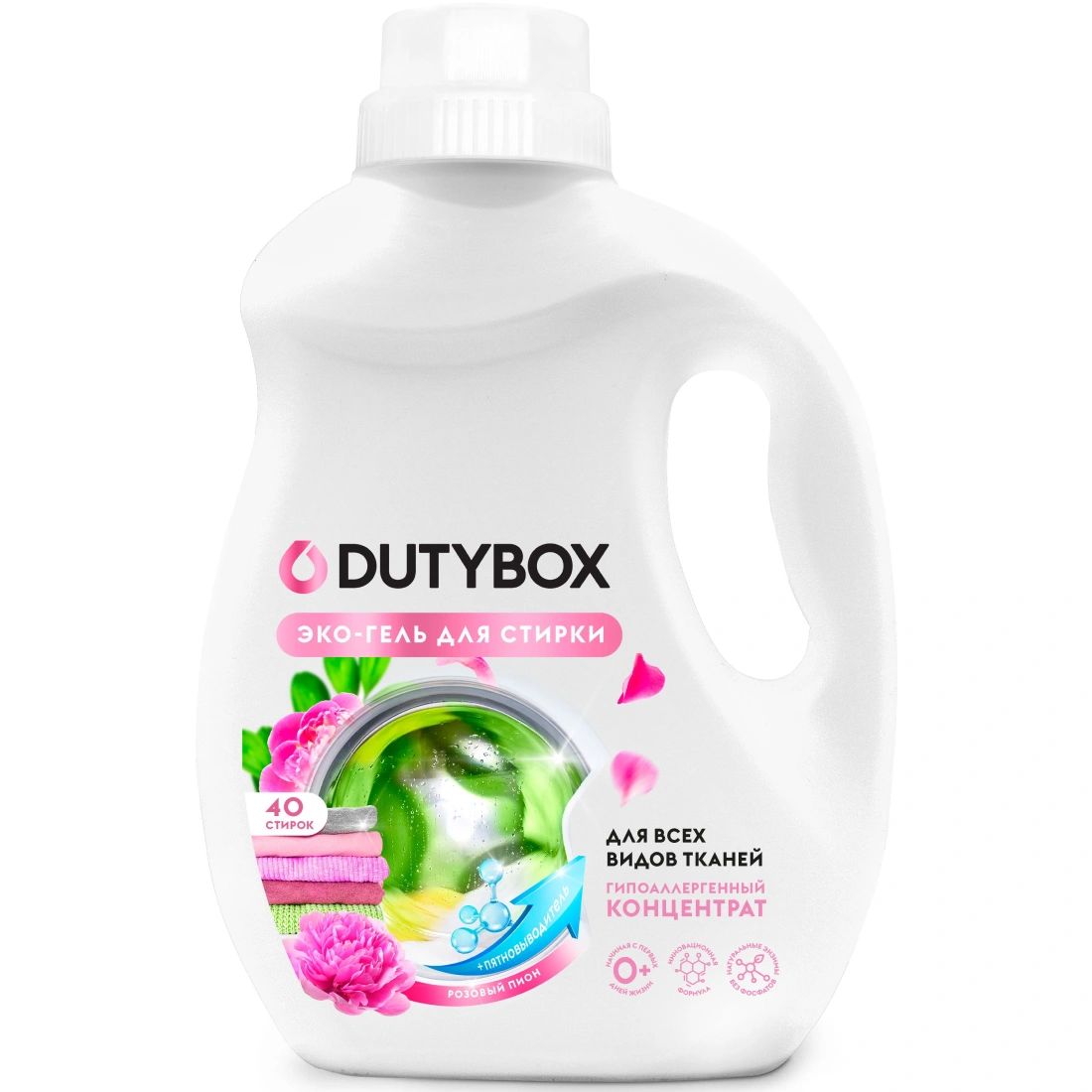 Эко-Гель для Стирки и Пятновыводитель Концентрат Розовый Пион Dutybox 1л
