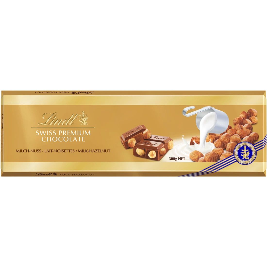 Шоколад Молочный с Цельным Фундуком Lindt 300гр Швейцария