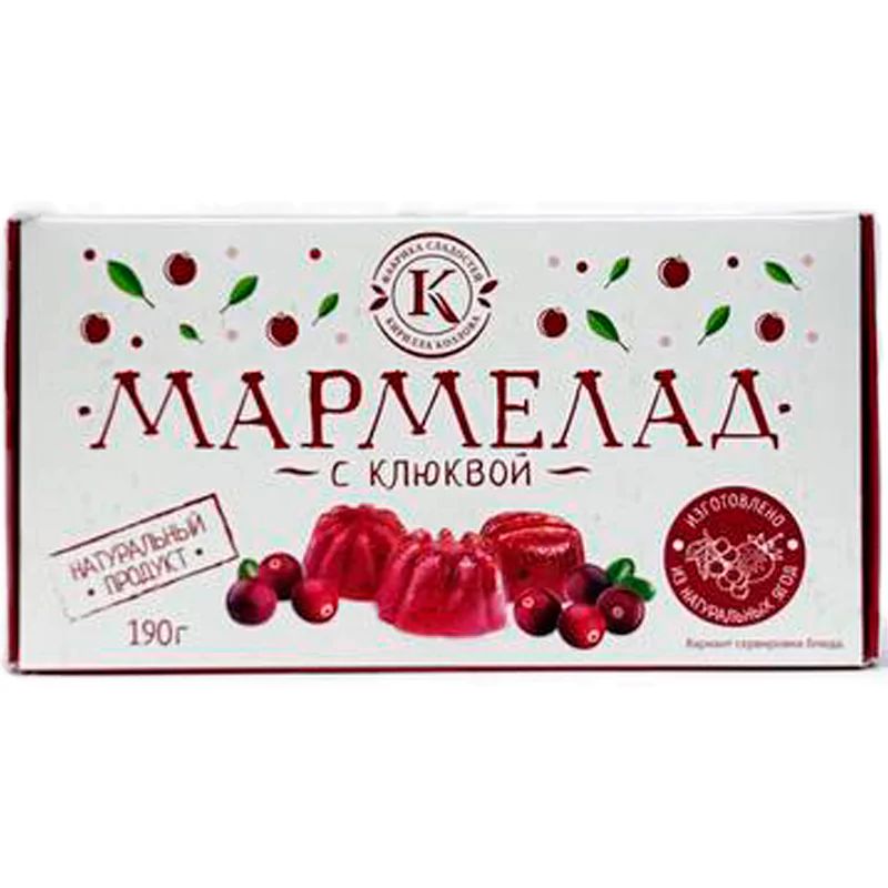 Мармелад с Клюквой на Пектине 190гр Новокубанск