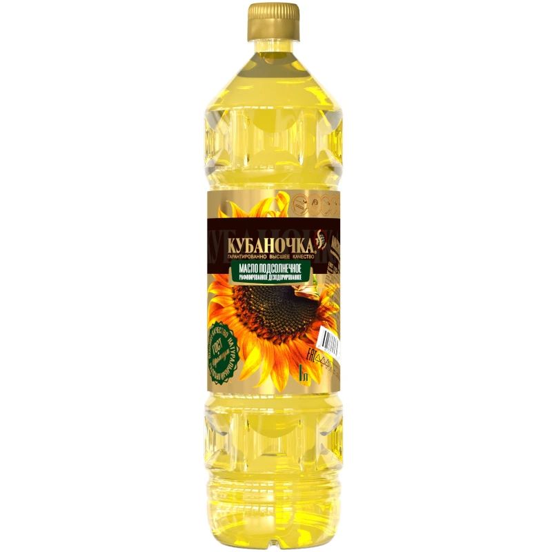 Масло Подсолнечное Рафинированное Кубаночка 1л Краснодар