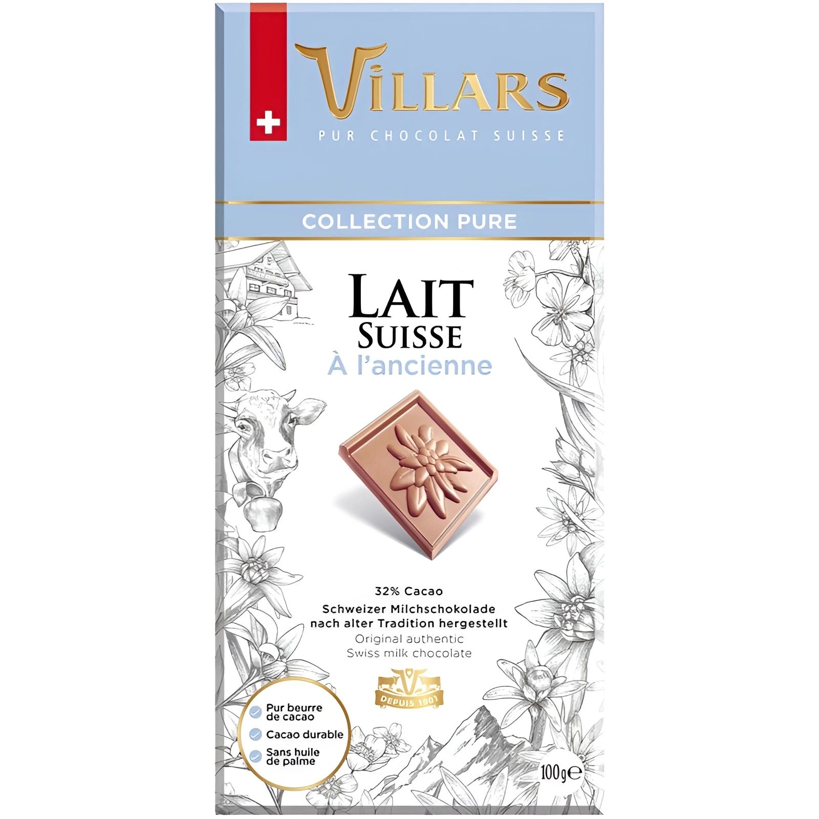 Шоколад Молочный Villars 32% 100гр Швейцария