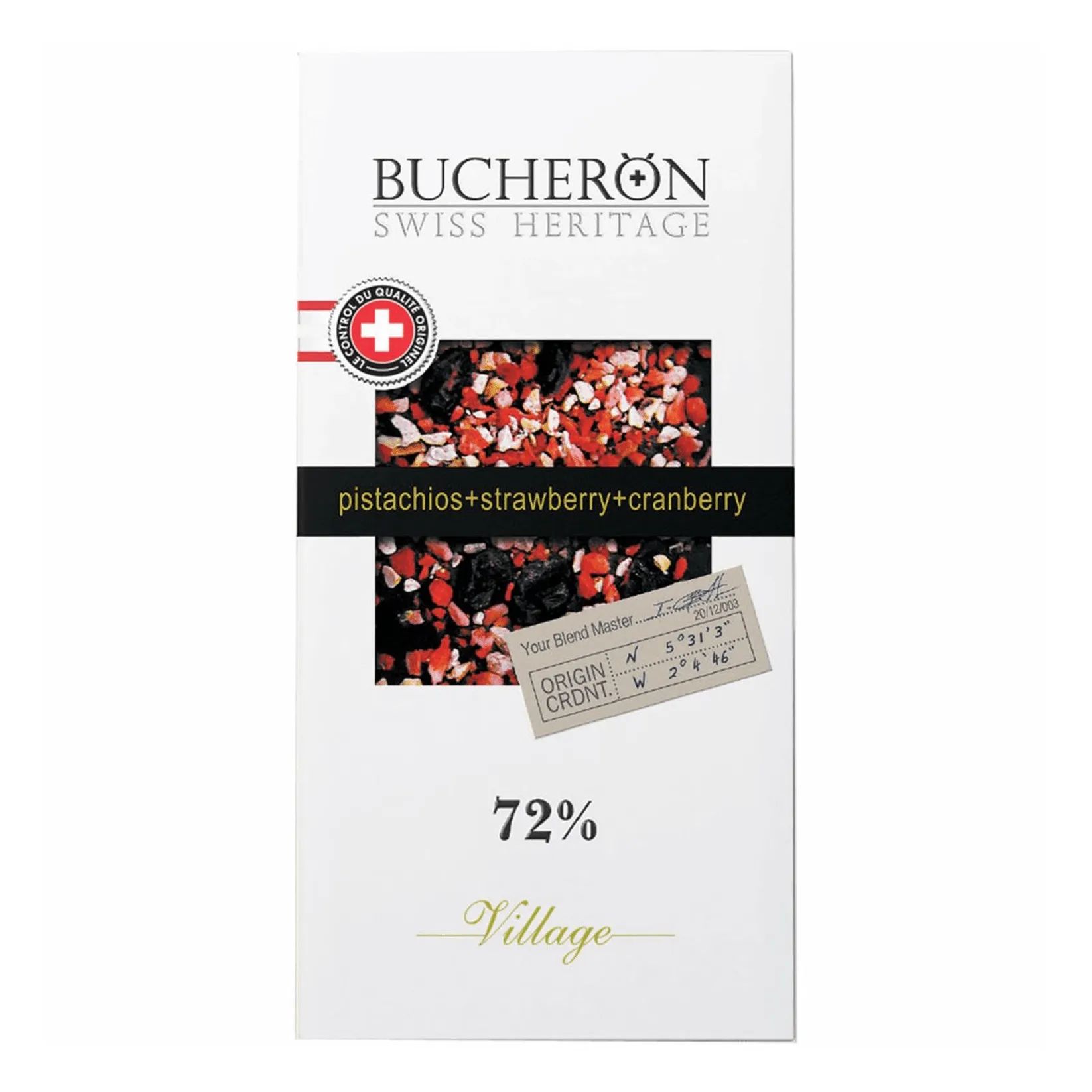 Шоколад Горький с Клюквой,Клубникой и Фисташками 72% Bucheron Village 100гр Ярославль
