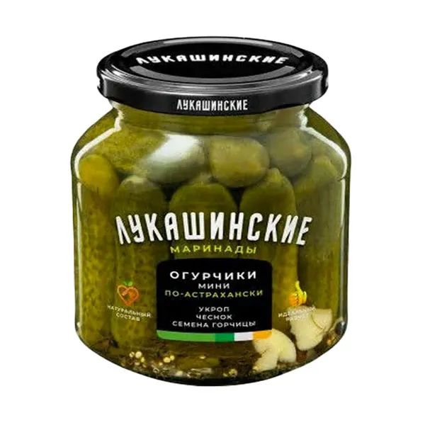Огурчики Маринованные Мини Пикантные 340гр Лукашинские