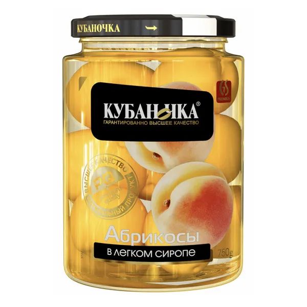 Компот Абрикосы в Сиропе Кубаночка 750гр Краснодар