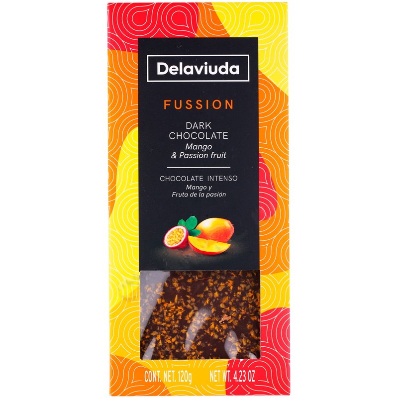 Шоколад Горький с Манго и Маракуйей Delaviuda 120гр Испания