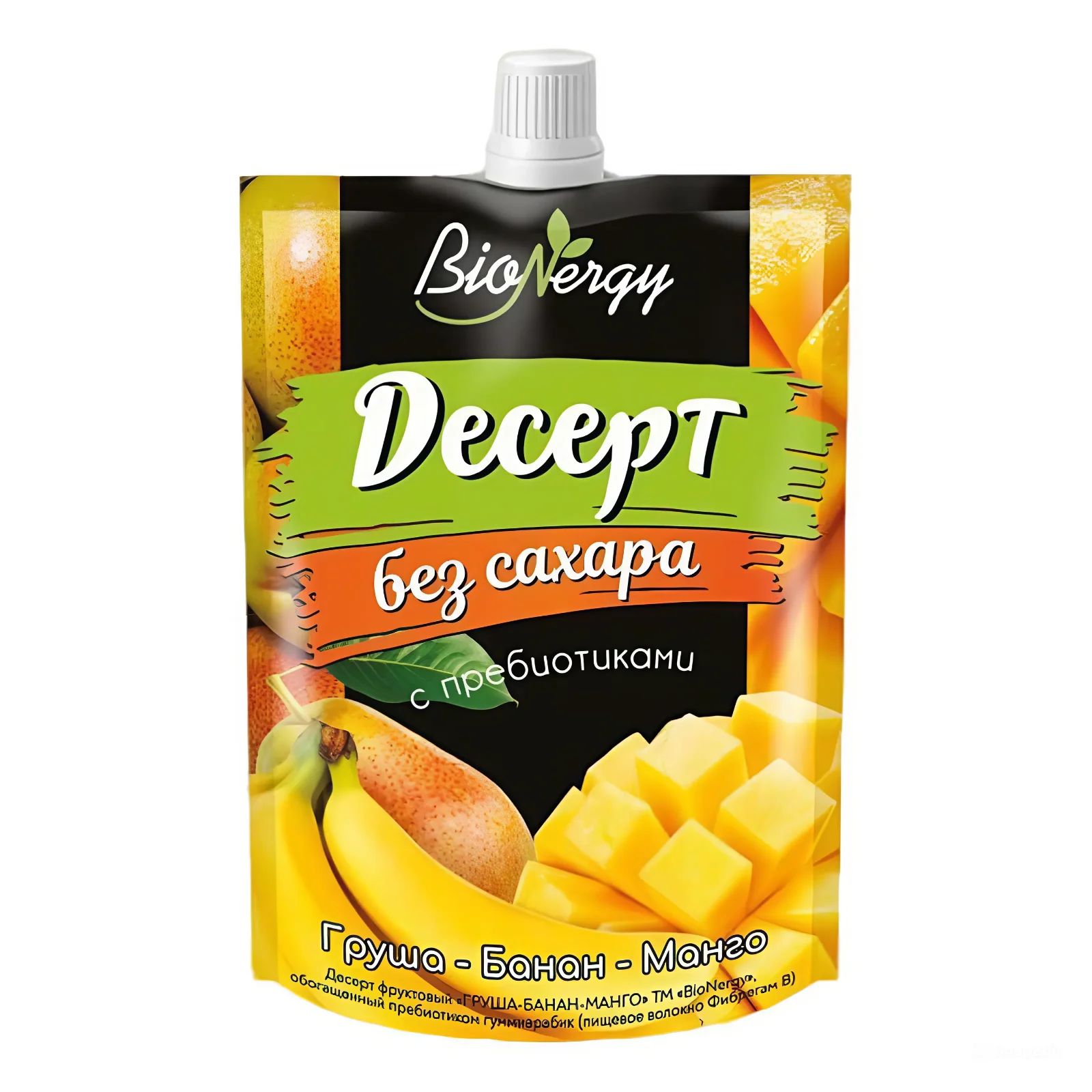 Десерт Фруктовый без Сахара Груша-Банан-Манго BioNergy 140гр Томск