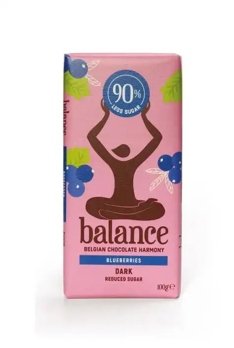 Шоколад Горький с Черникой без Сахара Balance 100гр Бельгия