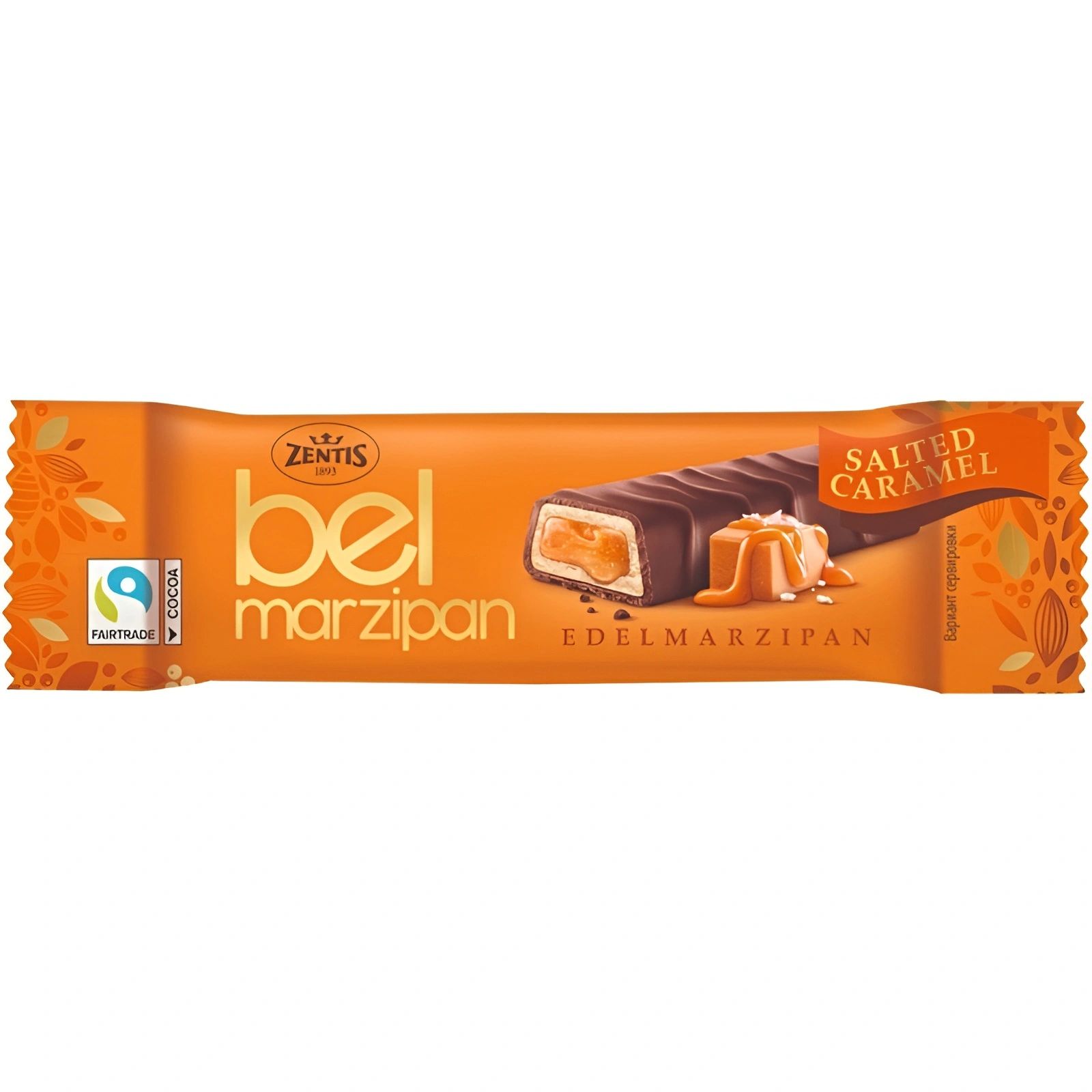Марципановый Батончик Соленая Карамель Belmarzipan Zentis 40гр Германия