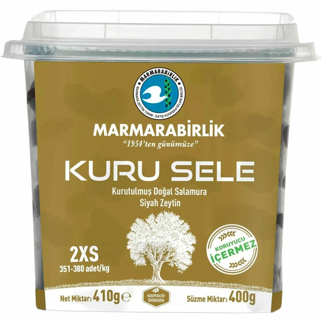 Маслины Вяленые с Косточкой Marmarabirlik 2XS 400гр Турция