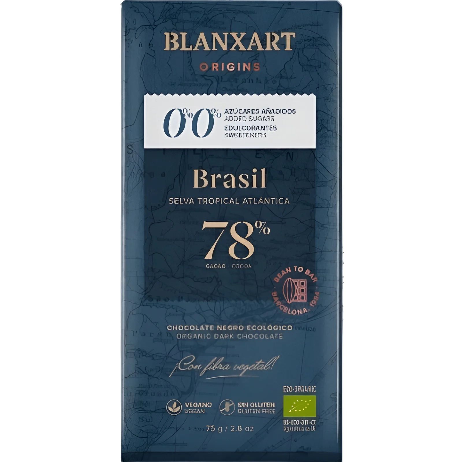 Шоколад Blanxart Brasil темный без сахара 78% 75гр Испания