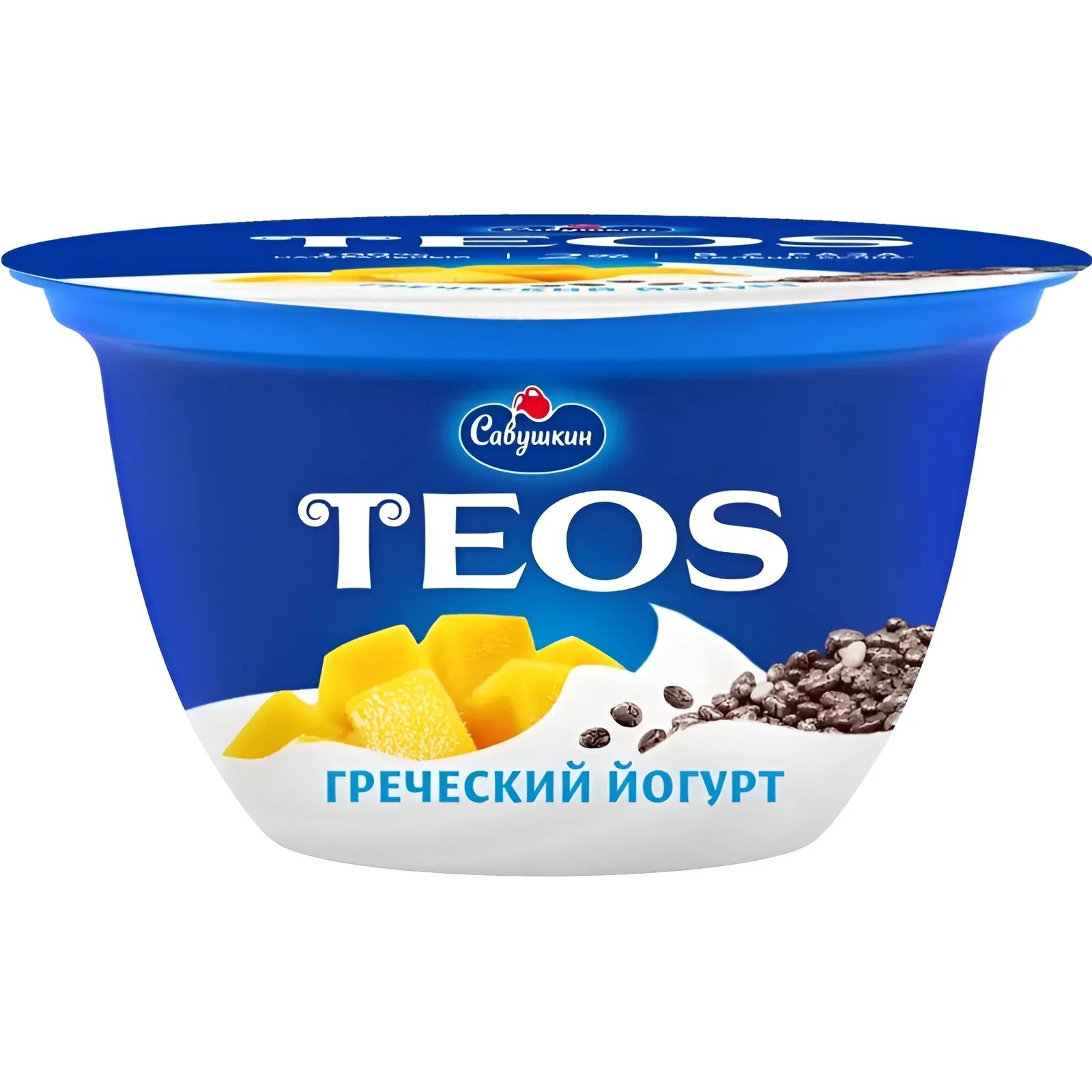 Йогурт Греческий Манго-Чиа Teos 140гр Беларусь