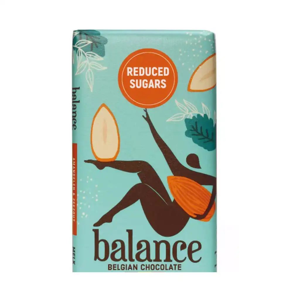 Шоколад Молочный с Миндалем и Солью без Сахара Balance 100гр Бельгия