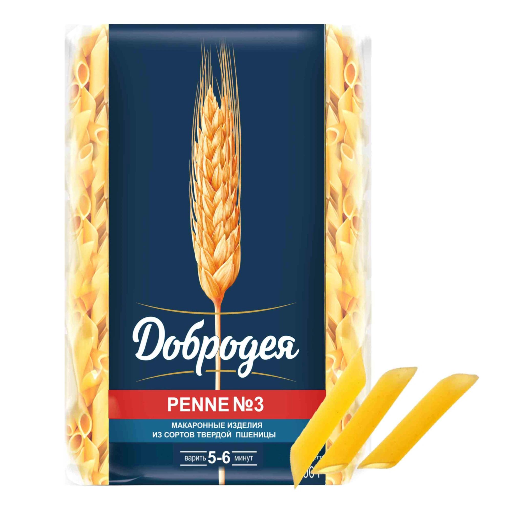 Макароны PENNE №3 из Твердых Сортов Пшеницы Добродея 400гр Омск