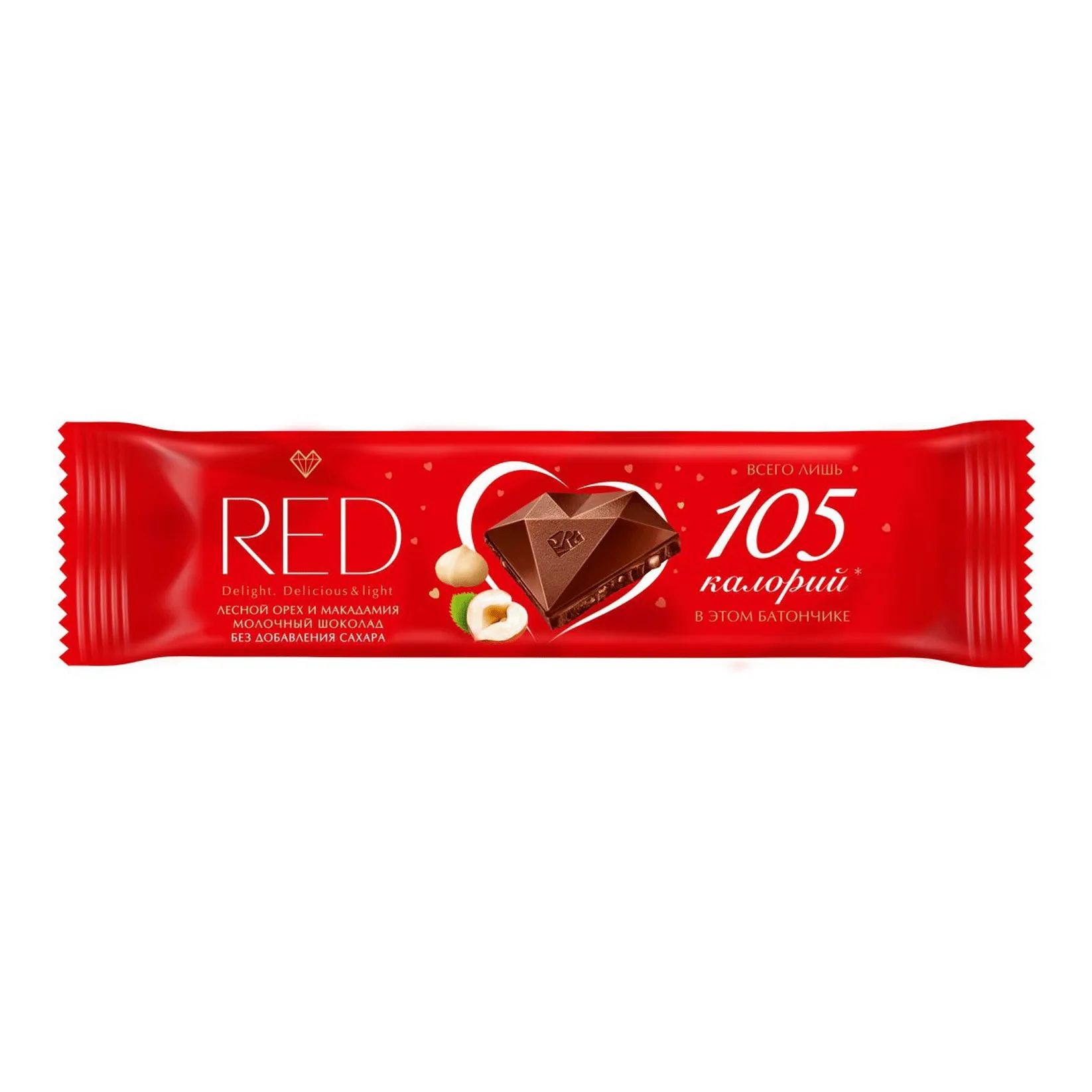 Шоколад RED Delight молочный с фундуком 26гр Латвия