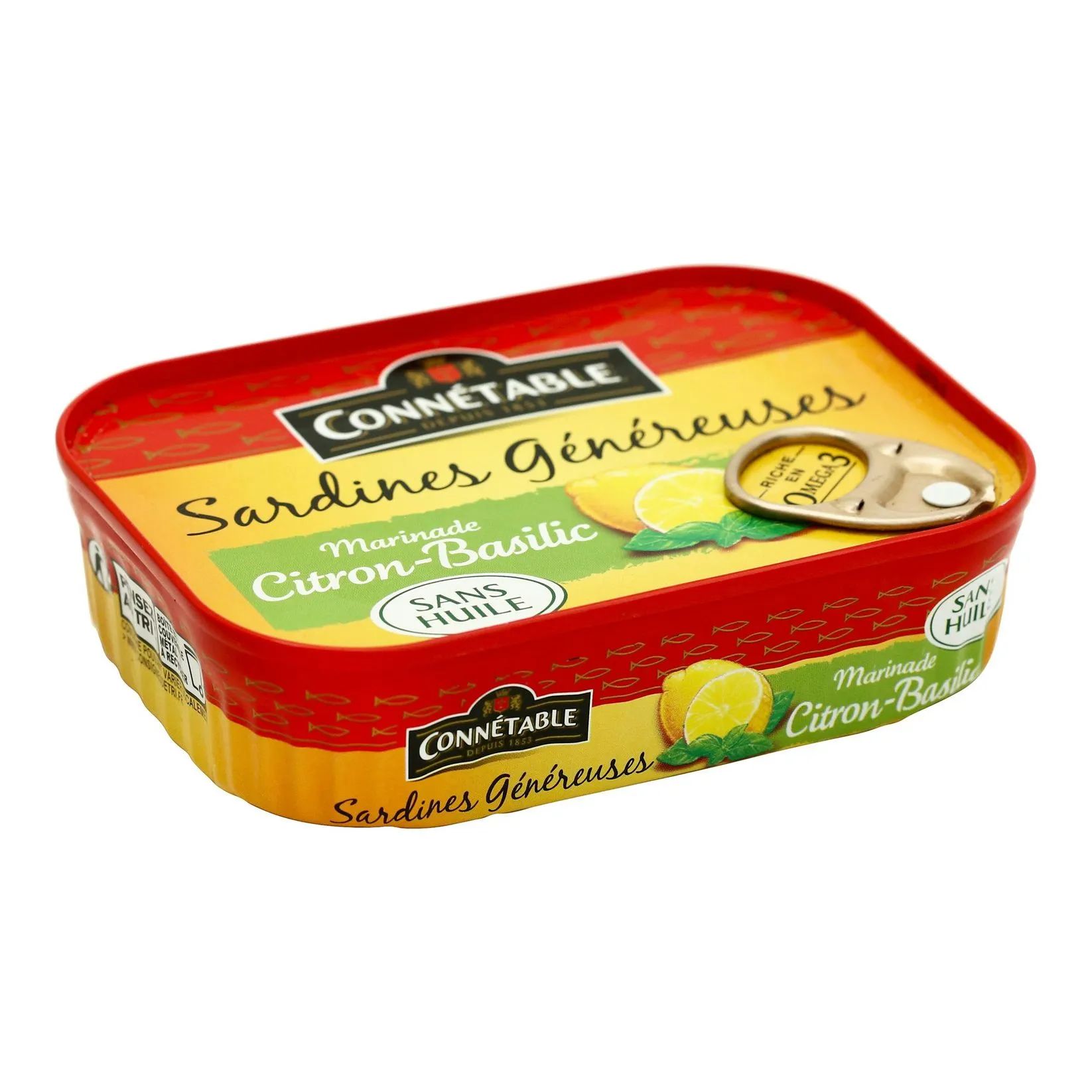 Connetable сардины в маринаде с лимоном и базиликом 140гр Франция