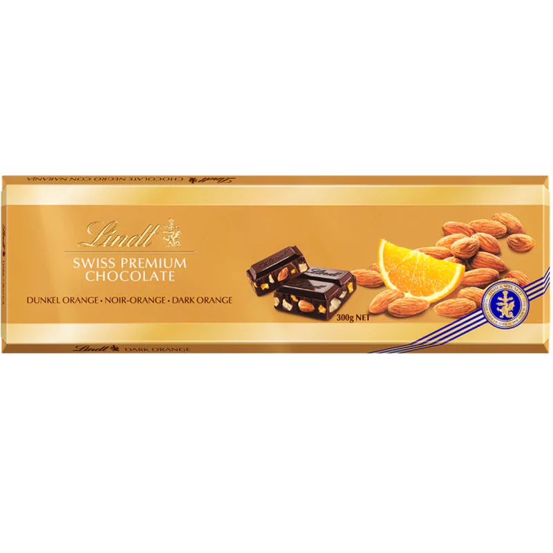 Шоколад Горький с Апельсином и Миндалем Lindt 300гр Швейцария