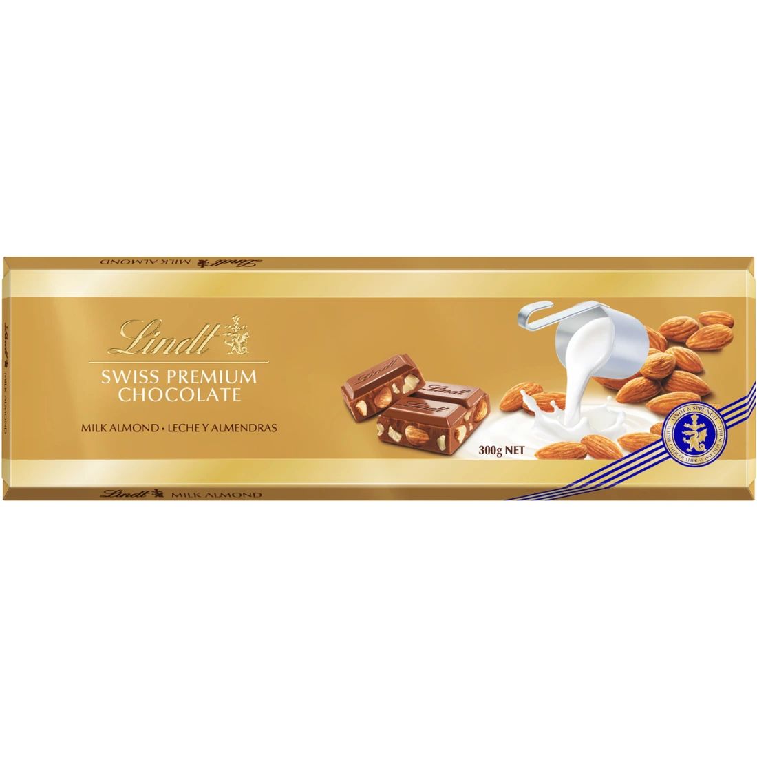 Шоколад Молочный с Миндалем Lindt 300гр Швейцария