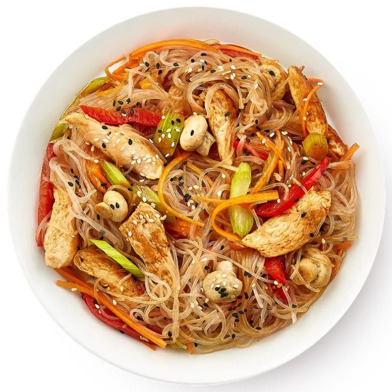 Салат из Фунчозы с Курицей и Ким Чи 260гр