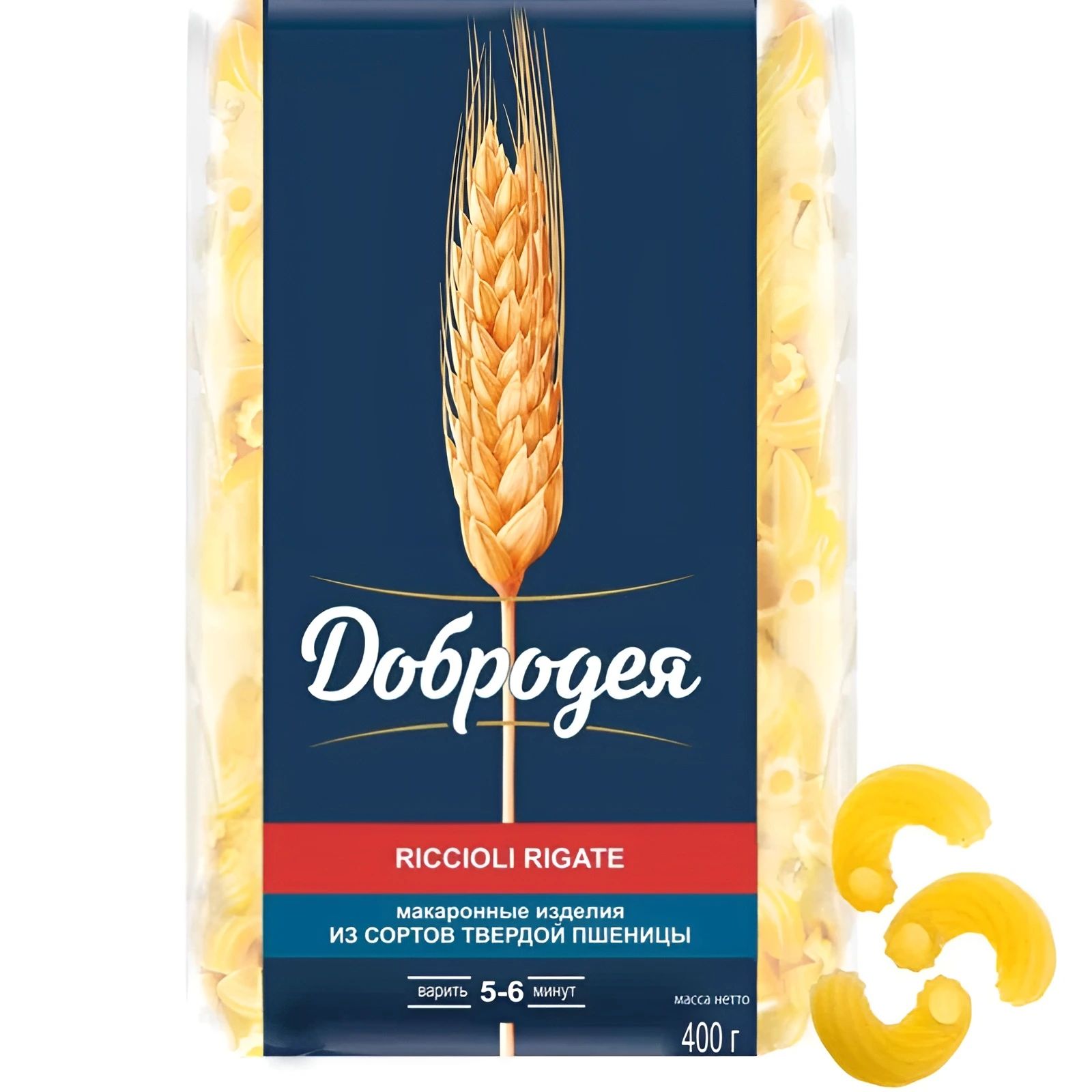 Макароны RICCIOLI Завитоны Добродея 900гр Омск